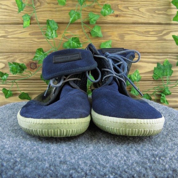 Android‎ Homme Men Sneaker Shoes Blue Leather Lace Up Size 11 Medium - Picture 2 of 9